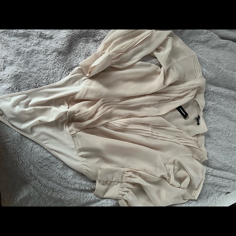 Tan bodysuit blouse | size xl